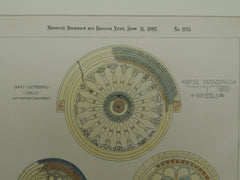 Various European Rose Windows, Bari Cathedral, Italy, 1897, Original Plan.