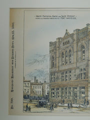 White National Bank and Safe Deposit, Fort Wayne, IN, 1891. Original Plan. Wing & Mahurin.