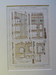 Detail, Bushwick High School, Brooklyn, NY, 1914, Original Plan. C.B.J. Snyder.