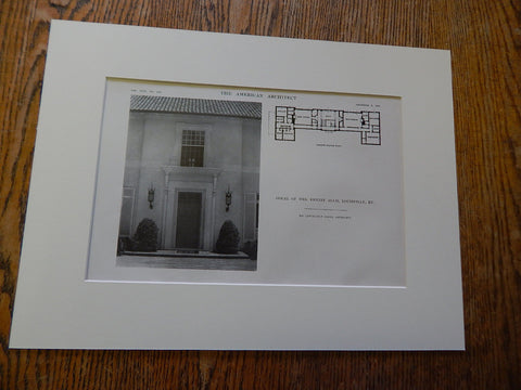 House of Mrs. Ernest Allis, Louisville, KT, Lithograph,1915. Lewis Colt Albro.