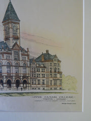 Upper Canada College, Toronto, Ontario, 1889, Original Plan. George F. Durand.