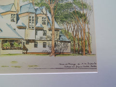House for H. M. Dupee, Chicago, IL 1886. Original Plan. Andrews & Jacques.