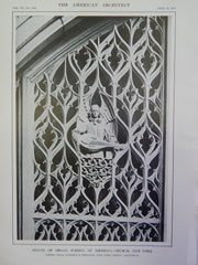 Detail of Organ Screen, St. Thomas's Church, NY, 1914, Lithograph. Cram, Goodhue & Ferguson.