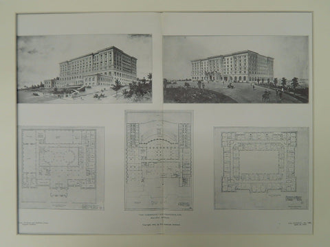 The Fairmount, San Francisco, CA, 1905, Original Plan. Reid Bros.