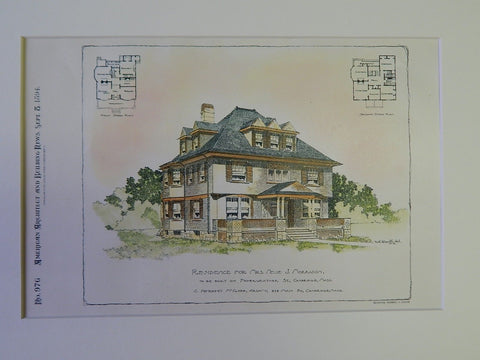 Residence for Mrs. Nellie J. Morrison, Fayerweather St., Cambridge, MA, 1894. C. Herbert McClare.