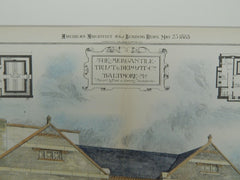 The Mercantile Trust & Deposit Co., Baltimore, MD, 1885, Original Plan. Wyatt & Sperry.