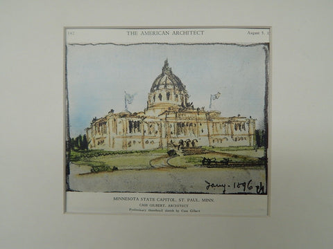 Minnesota State Capitol, St. Paul, MN, 1929, Original Plan. Cass Gilbert.