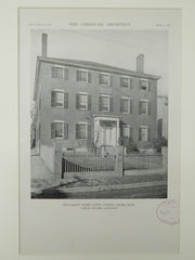 Old Ladies' Home, Derby Street, Salem, MA, 1921, Lithograph. Samuel McIntire.