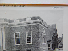 Beverly Farms Library,Beverly Farms, MA, 1918, Lithograph.  Loring & Leland.