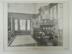 Billiard Room, House of W. R. Garrison, Tuxedo Park, NY, 1903, Photogravure. W.A.Bates