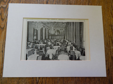 Restaurant, The Biltmore Hotel, New York, NY, 1914. Warren & Wetmore.