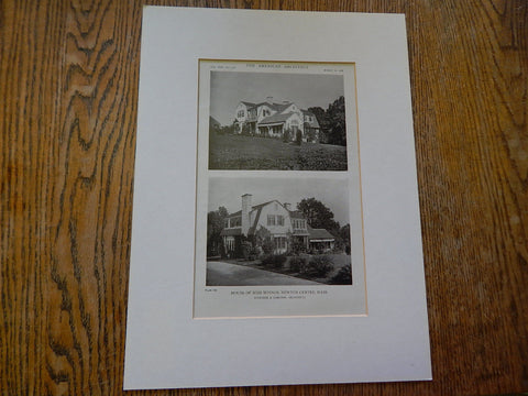 House of Miss Winsor, Newton Centre, MA, 1919, Lithograph. Coolidge & Carlson.
