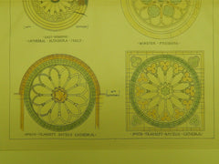 Various European Rose Windows, Bari Cathedral, Italy, 1897, Original Plan.