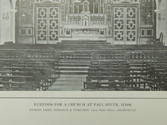 Reredos for a Church at Fall River, MA, 1914, Lithograph. Cram, Goodhue & Ferguson.