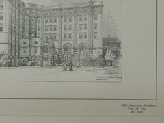 Ingram House, Stockwell Road, London, England, 1904, Original Plan. Arthur T. Bolton.