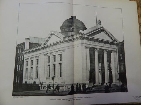 New York Savings Bank,14th and 8th Ave, New York, NY,1901, Lithograph. Robertson.
