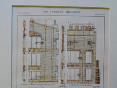 Detail, Bushwick High School, Brooklyn, NY, 1914, Original Plan. C.B.J. Snyder.