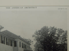 Exterior, House of Mrs. S. J. Chase, Cold Spring Harbor, NY, 1916, Lithograph. Nelson & Van Wagenen.