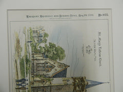 St. Mary's Lutheran Church, Silver Run, MD, 1894, Original Plan. J.A. Dempwolf.