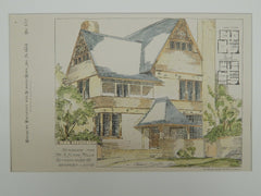 Residence for Mr. R. Elton Mills, Newport, KY, 1884, Original Plan. Oliver C. Smith.