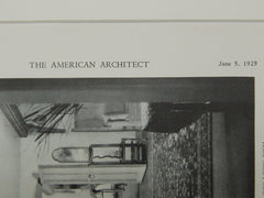 Living Room & Hall, House of Ellery S. James, East Hampton, NY, 1929, Lithograph. Roger H. Bullard.