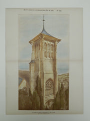 New Tower, St. Clement's Church, Bournemouth, England, 1891, Photogravure. Sedding.
