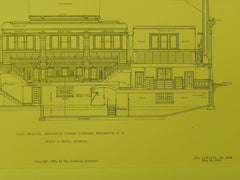 East Branch, Brooklyn Public Library, Brooklyn, NY, 1905, Original Plan. Walker & Morris.