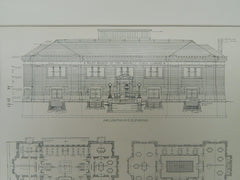 East Branch, Brooklyn Public Library, Brooklyn, NY, 1905, Original Plan. Walker & Morris.