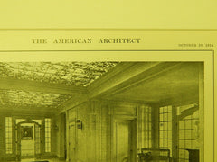 Hall & Dining Room, A. B. Spreckels House, San Francisco, CA, 1914, Lithograph.  G. A. Applegarth.