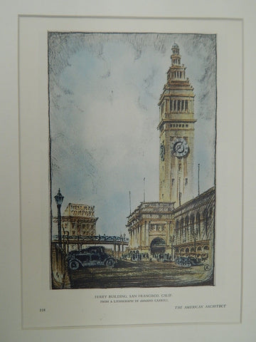 Ferry Building, San Francisco, CA, 1929, Original Plan.