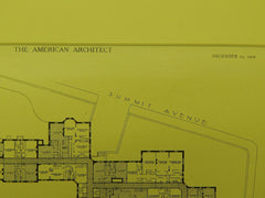Floor Plan, The Ontario Apartments, Washington, DC, 1909, Original Plan. Hill & Kendall.