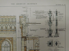 Details & Elevation, Engine House No. 4, San Francisco, CA, 1918, Original Plan. Ward & Blohme.