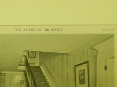 Hallway, Second Floor, Pierce-Nichols House, Salem, MA, 1921, Lithograph.  Samuel McIntire.