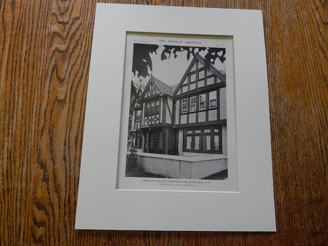House of Robert O. Hayward, Bronxville, NY, 1915. Lithograph. Bates & Howe.