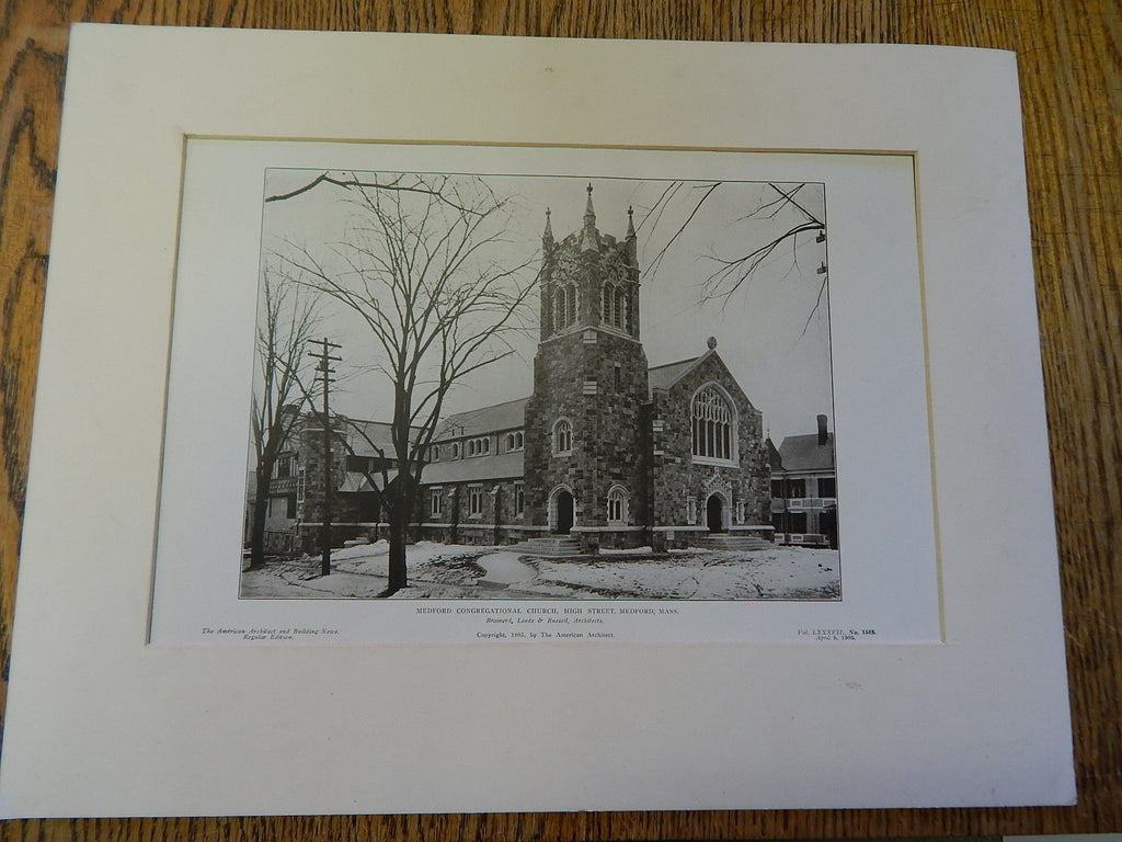 Medford Congregational Church, High Street, Medford, Mass, 1905. Brainerd, Leeds & Russell.