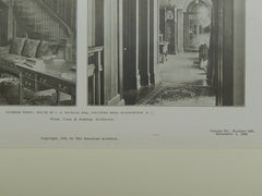 Interior Views, House of C. A. Douglas, Washington, DC, 1906, Lithograph. Wood, Donn & Deming.