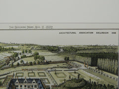 East Prospect of Rushton, Northamptonshire, England, 1882. Original Plan