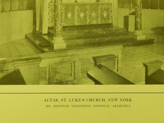 Altar, St. Luke's Church, New York, NY, 1914, Lithograph. Bertram Grosvenor Goodhue.