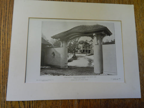 Stable Gateway: Estate C.S. Houghton,ESQ.,Newton,MA,1905,Lithograph. Chapman & Frazer.