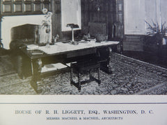 House of Liggett Living Room, Washington DC, 1914, Lithograph. MacNeil & MacNeil.