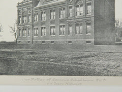 Our Mother of Sorrows Schoolhouse, Philadelphia, PA, 1888, Lithograph. J.J. Deery.