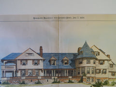 House for Mr. M Ogden Jones at Wood's Holl, MA, 1889, Original Plan. Wheelwright & Haven.