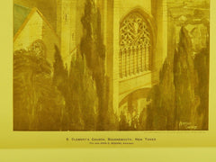 New Tower, St. Clement's Church, Bournemouth, England, 1891, Photogravure. Sedding.