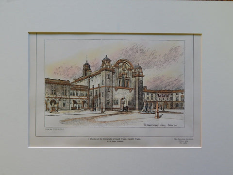 University of South Wales, Cardiff, Wales, 1904. Original Plan. W.D. Caroe.