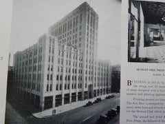 Detroit Free Press Building, Detroit, Michigan,1926, Lithograph. Albert Kahn.