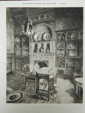 Moorish Room in the Hotel of Mr. H. G. Marquand, New York NY, 1894. Original