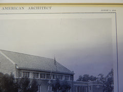 High School (Wilmington District),Los Angeles,CA,1914,Lithograph. Allison & Allison.