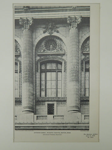 Exterior Order, Majestic Theatre, Boston, MA, 1903, Photogravure. Howard.