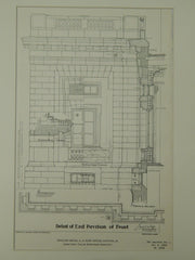 Pavilion Detail, U.S. Post Office, Clinton, IA, 1902, Original Plan. James Knox Taylor.