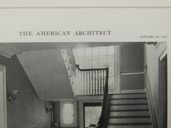 Staircase, House of Mrs. S. J. Chase, Cold Spring Harbor, NY, 1916, Lithograph. Nelson & Wagenen.